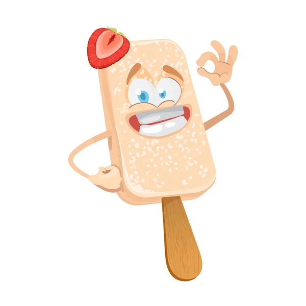 Personagem de sorvete ilustração vetorial —  Vetores de Stock
