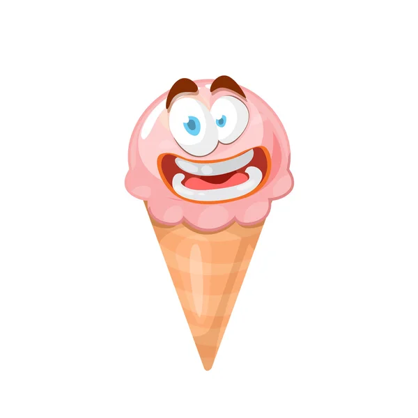 Vector illustration ice cream character — Stock Vector