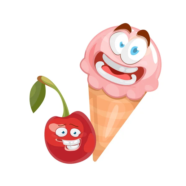 Carácter de helado de ilustración vectorial — Archivo Imágenes Vectoriales