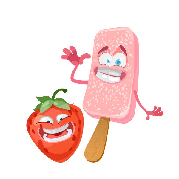 Carácter de helado de ilustración vectorial — Vector de stock