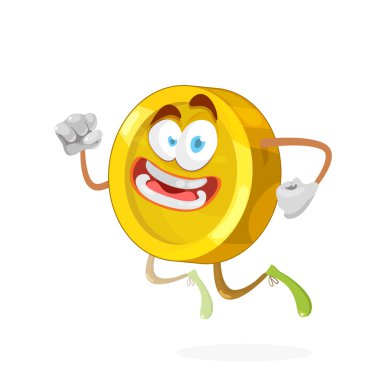 çizgi film karakteri altın sarı madeni para