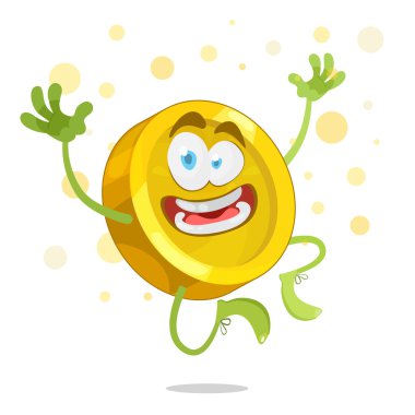 çizgi film karakteri altın sarı madeni para
