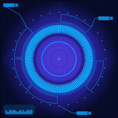 Sci Fi fütüristik mavi teknolojik altyapı