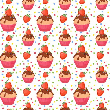 çörekler ve çilek ile Seamless Modeli