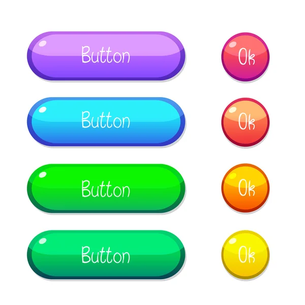 Vector illustration interface buttons set for games or apps — Stock Vector