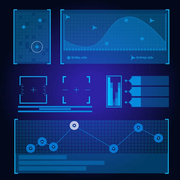 Antarmuka Pengguna Futuristik Sci Fi - Stok Vektor