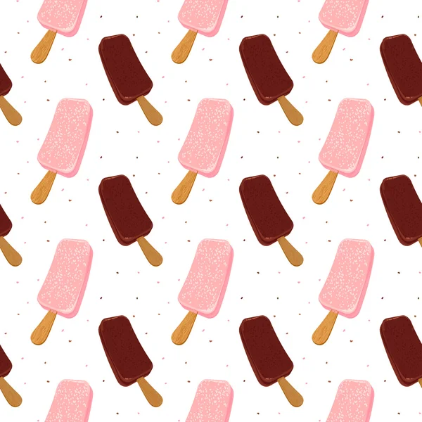 Seamless ice cream pattern — Stock Vector