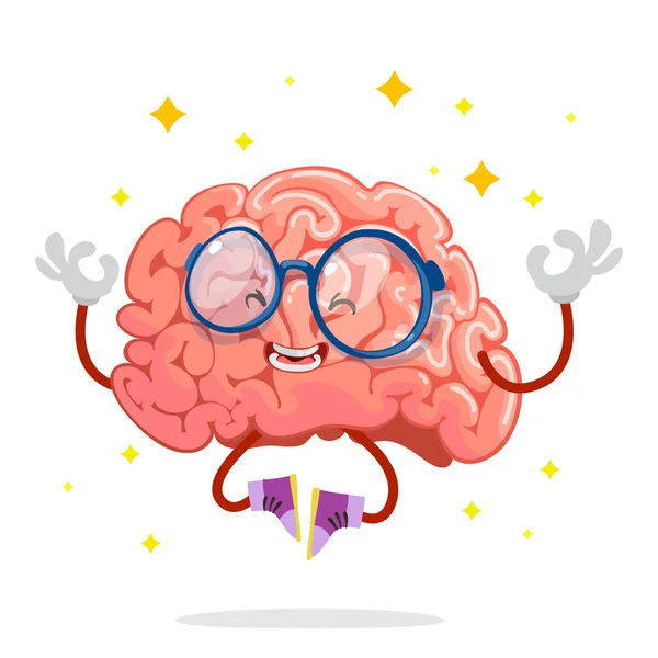 cartoon character mascot of the brain on a white background