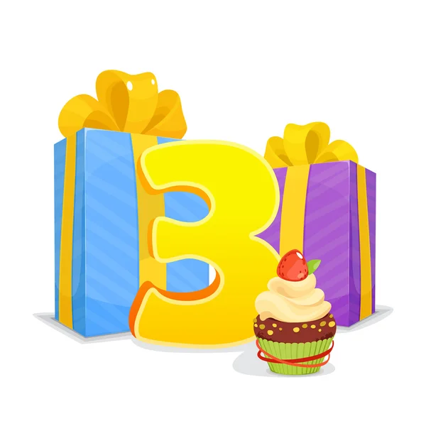 Glückwunsch zum Geburtstag Baby Grußkarte — Stockvektor