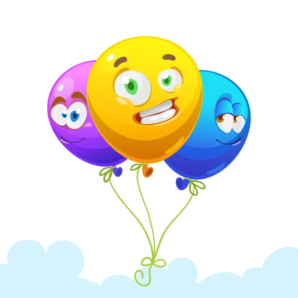 Collectie van gekleurde ballonnen vliegen voor partijen en feesten — Stockvector
