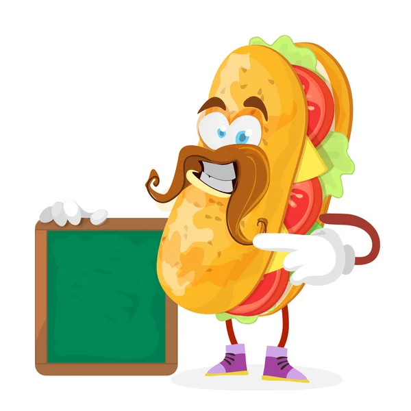 Personagem mascote sanduíche em um fundo branco —  Vetores de Stock