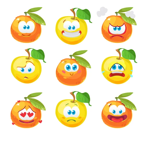 Vector illustration of the set of emoticons isolated on white background — Stock Vector