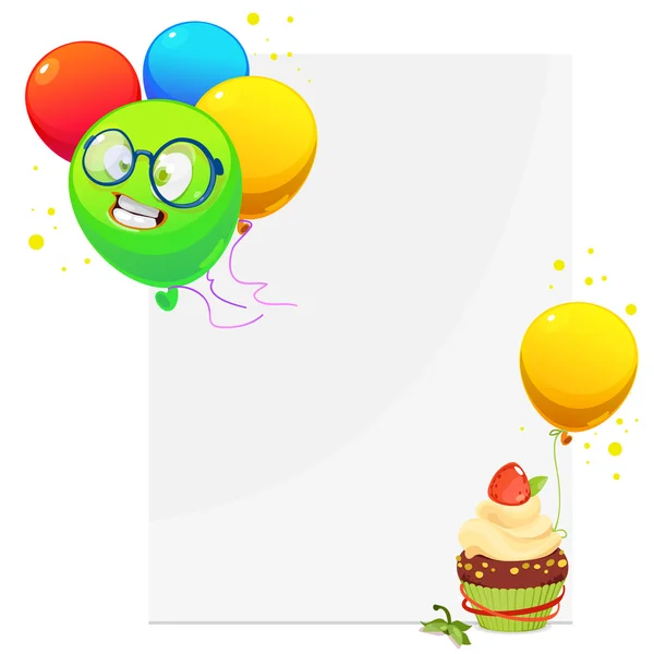 Ilustración vectorial de un colorido cumpleaños o globos de fiesta wi — Vector de stock