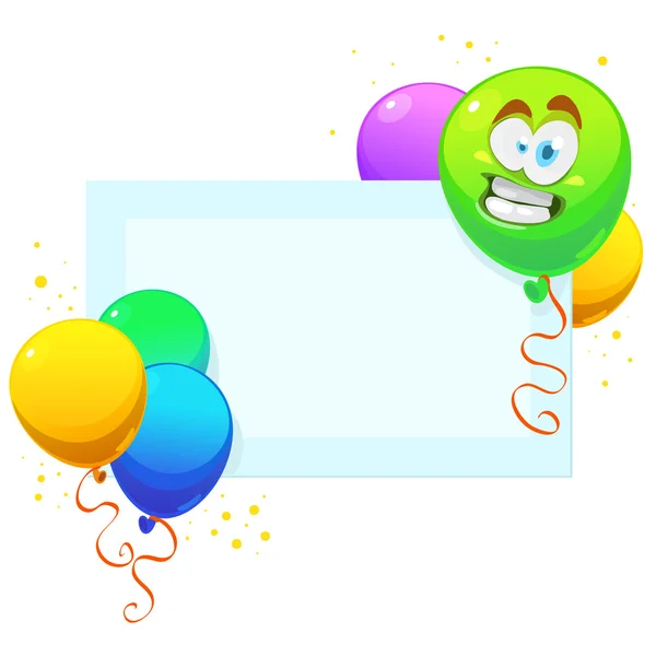 Ilustração vetorial de um aniversário colorido ou balões de festa wi — Vetor de Stock