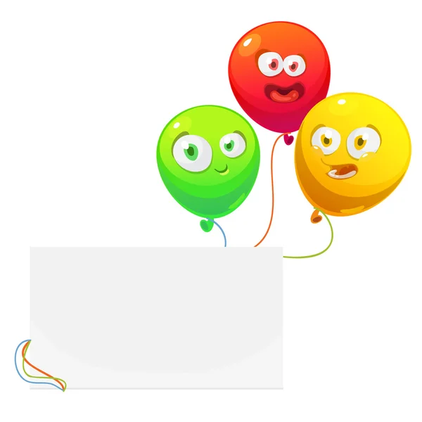 Ilustração vetorial de um aniversário colorido ou balões de festa wi — Vetor de Stock