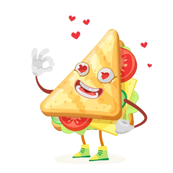 Character mascot sandwich on a white background — Stock Vector