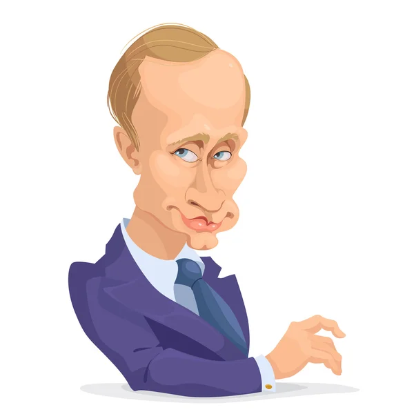 Vektor illustration av ett tecknade porträtt av President Vladimir — Stock vektor