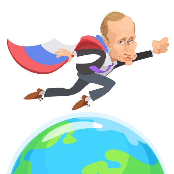 Vectorillustratie van een cartoon portret van President Vladimir — Stockvector