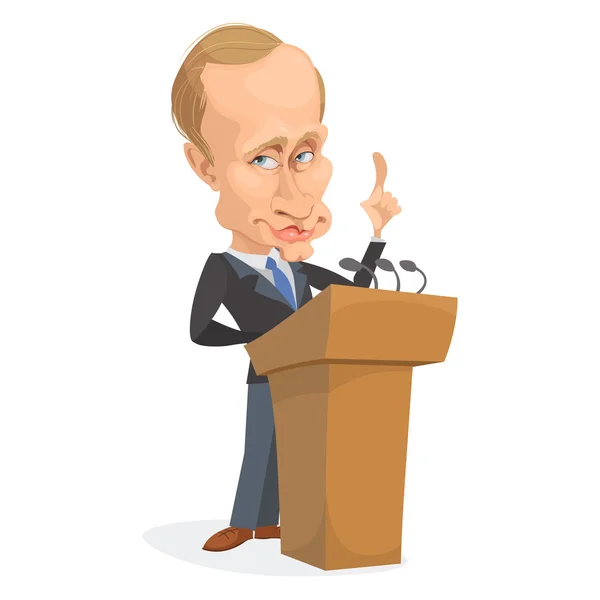 Vector illustration of a cartoon portrait of President Vladimir — Stock Vector