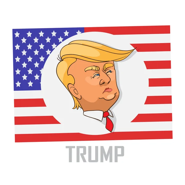 July. 05, 2016. The character portrait of Donald Trump on the ba — Stock Vector