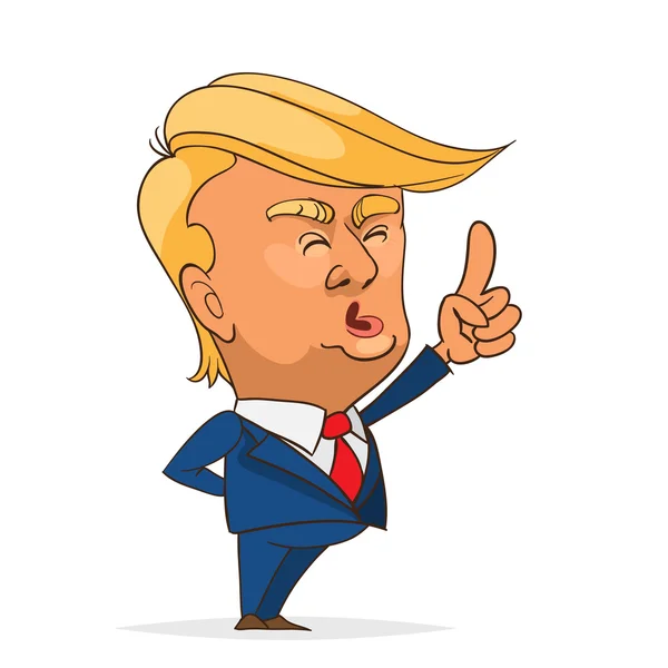 July. 05, 2016. Character portrait of Donald Trump giving a spee — Stock Vector