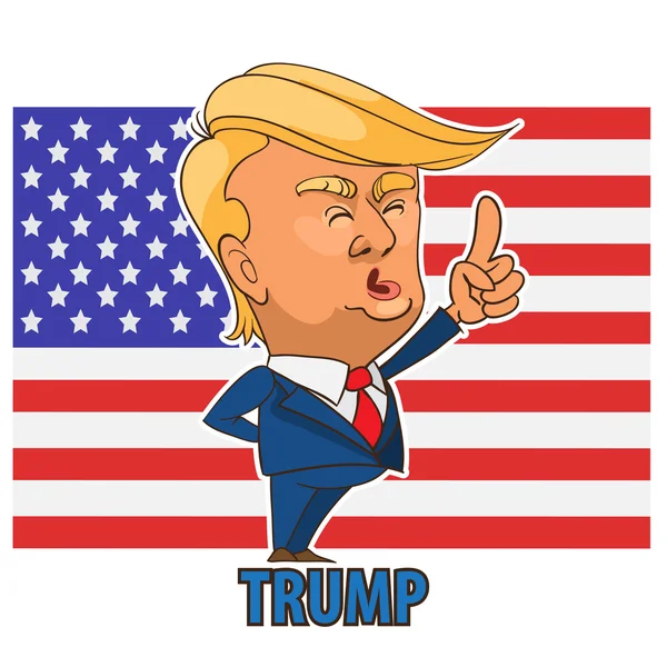 July. 05, 2016. Character portrait of Donald Trump giving a spee — Stock Vector