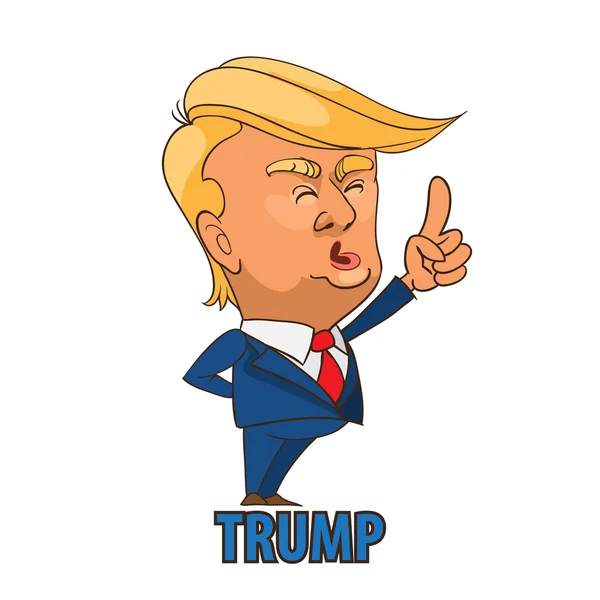 Luglio. 05, 2016. Ritratto del personaggio di Donald Trump che dà una spee — Vettoriale Stock