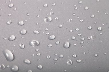 bir renk arka plan üzerinde Su damlacıkları. gri. sığ derinliği bes