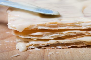 Ev yapımı kek yapma süreci. Sığ derinlik-in tarla. Sel