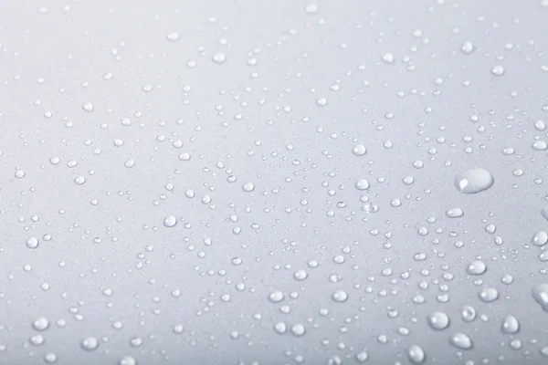 Druppels van het water op een achtergrond in kleur. grijs. ondiepe scherptediepte fie — Stockfoto
