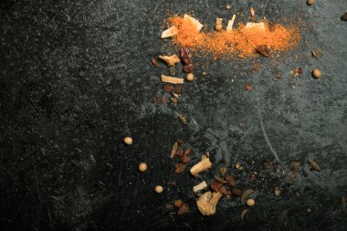 Baharat metal yüzeyi arka plan için. Tonda