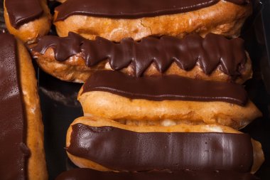 Ev yapımı çikolata eklerleri lezzetli arka plan için kümesi. Selectiv