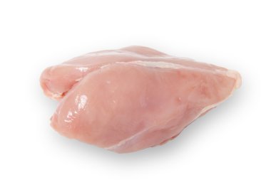 Gölge beyaz zemin üzerine izole çiğ tavuk göğsü