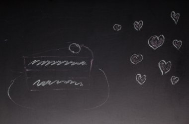 Bir kara tahta üzerinde romantik Tema