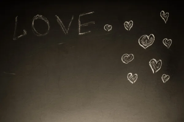Romantyczny tematu na tablicy szkolnej. Stonowanych — Zdjęcie stockowe
