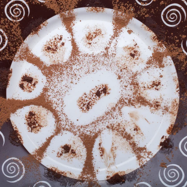 Manchas de cacao en la superficie cerámica abstracta — Foto de Stock