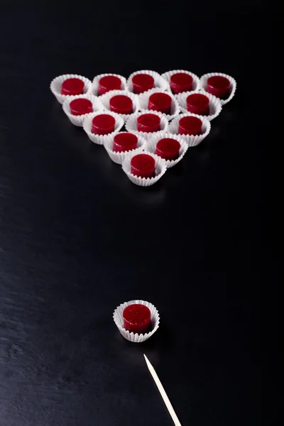 Berry jelly candy on the black table — Stock Photo, Image