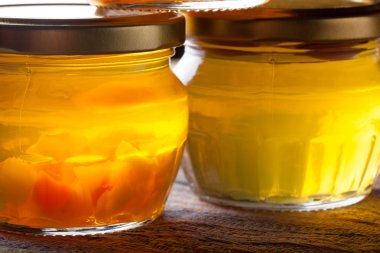 Parlak sarı reçel - karahindiba çiçek tatlım. Seçici odak. Sha