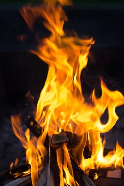 Bright flame of bonfire. Defocused — Stock Photo, Image
