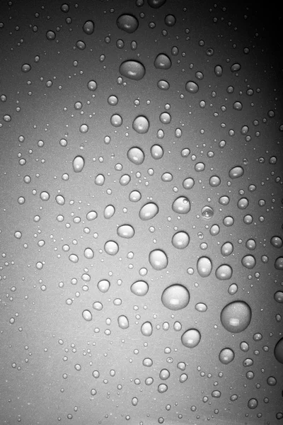 Gotas de água em um fundo a cores. Cinza. Tonificado — Fotografia de Stock