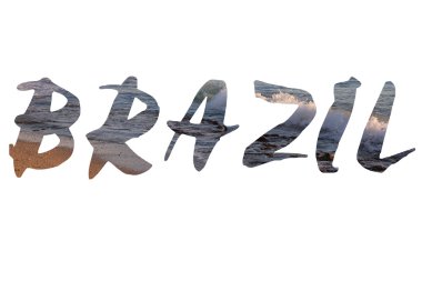 Brezilya deniz peyzaj üzerinde kelime