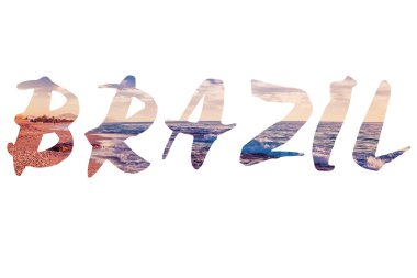 Brezilya deniz peyzaj üzerinde kelime