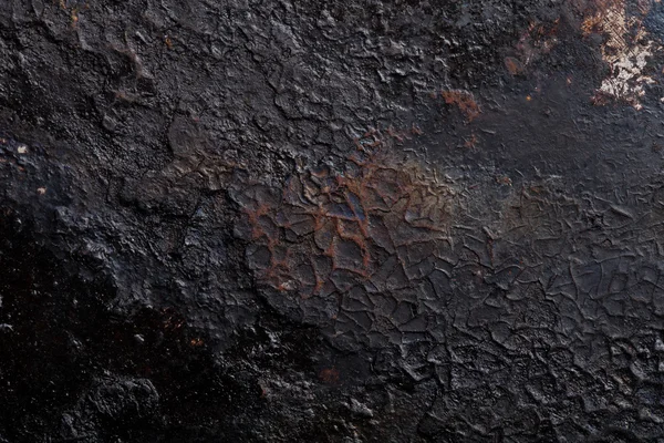 El fondo de la vieja sartén de hierro fundido — Foto de Stock