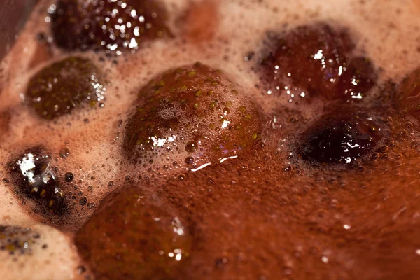 Process of making strawberry jam. Selective focus. Shallow depth — Stock Photo, Image