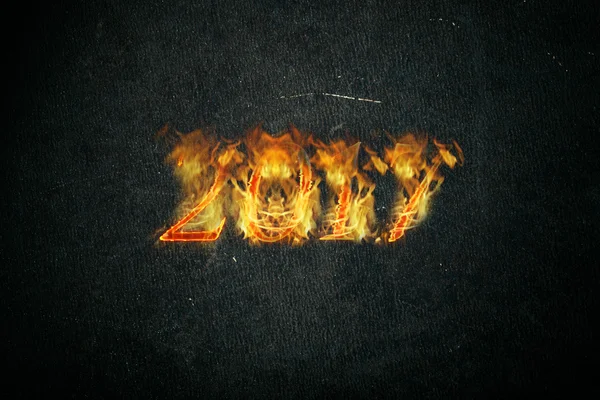 新年あけましておめでとうございます - 2017年は火炎を数値します。コラージュ — ストック写真