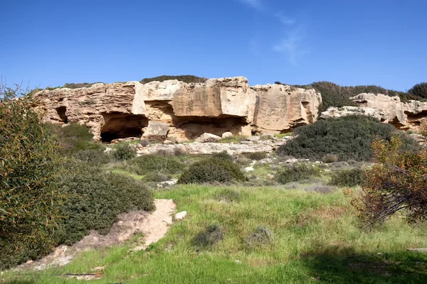 Ruínas antigas no Parque Arqueológico de Paphos, Chipre — Fotografia de Stock