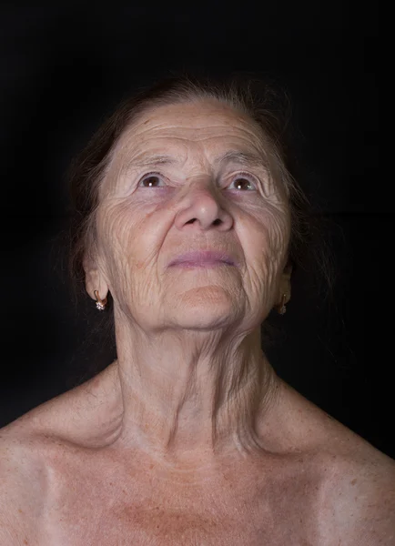 老年妇女的肖像。多梦 — 图库照片