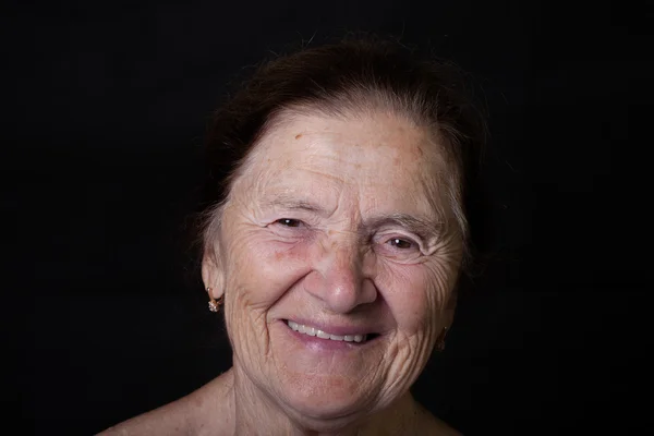 Portrait of elderly woman. Smile — Stock Photo, Image