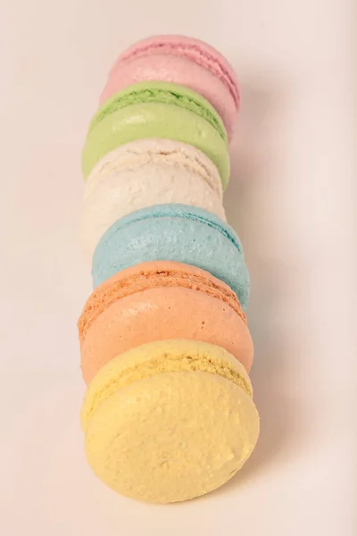 Colorful Cake Macaroons Light Background Toned — Stock Photo, Image