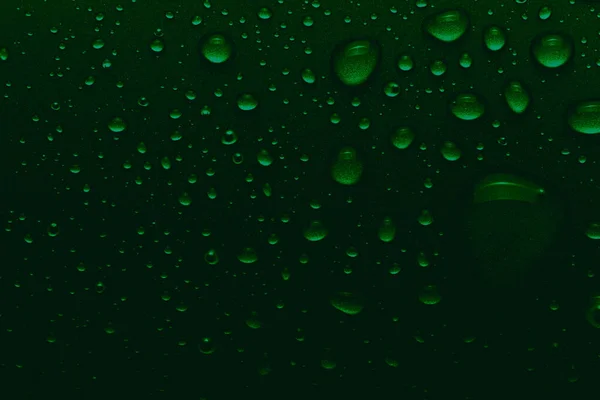 Sparkling Drops Water Color Background Selective Focus Green — Stock Photo, Image